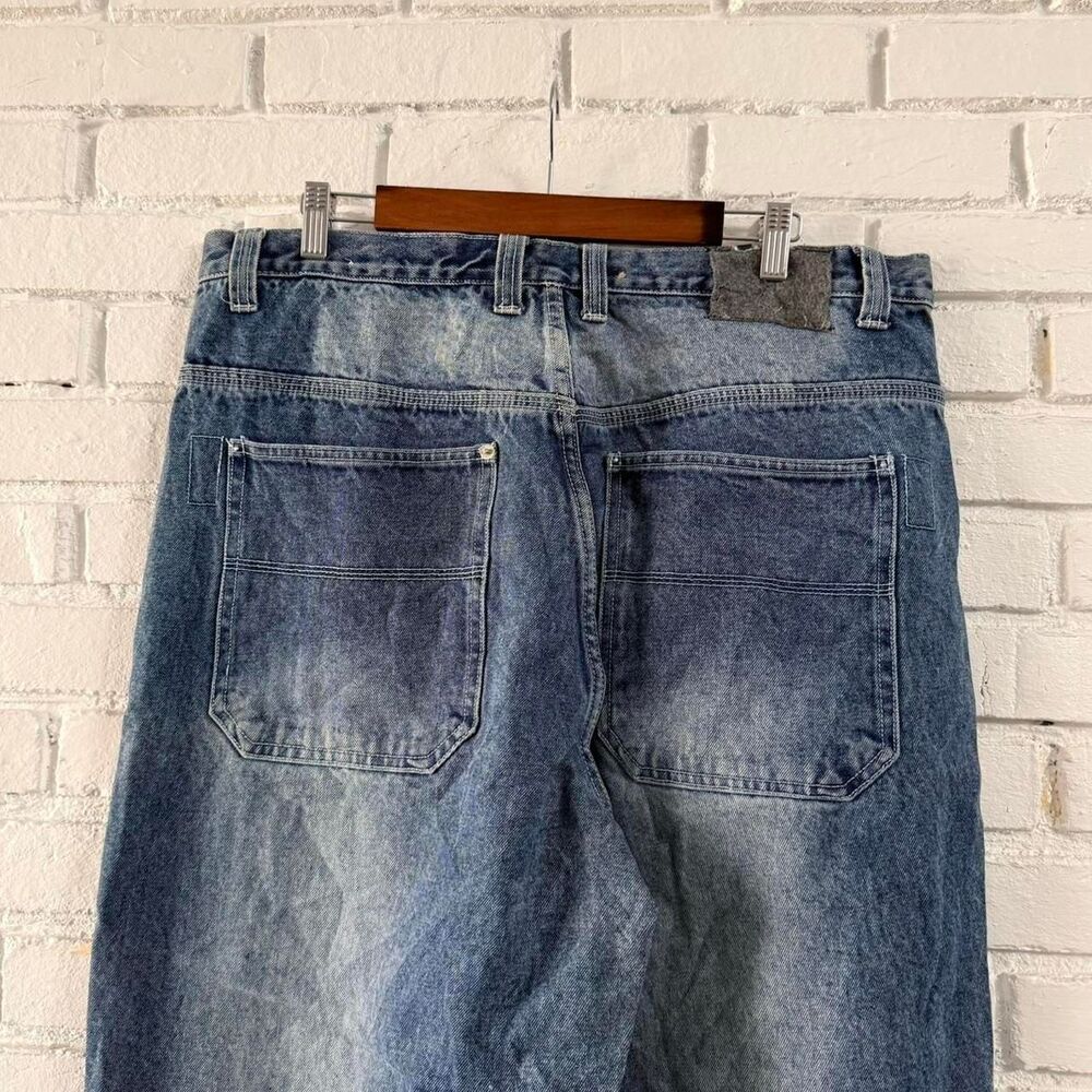 Vintage Koman Baggy Faded Wide Leg Denim Jeans Southpole Style Y2K 38 x 34